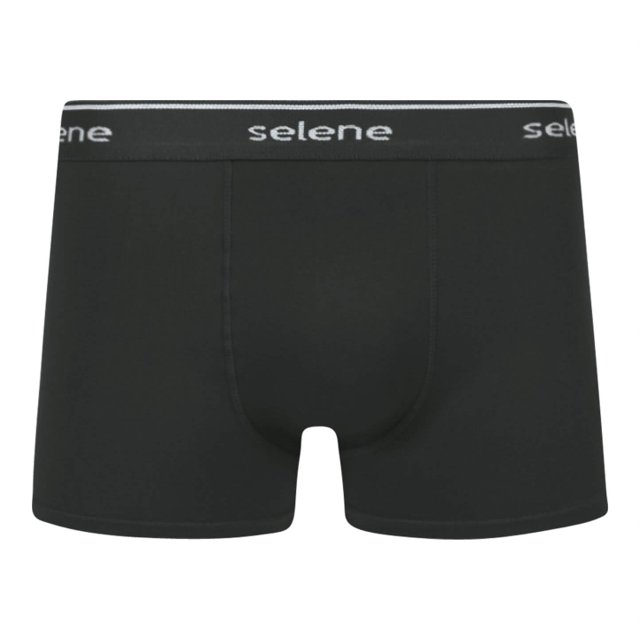 Cueca Boxer Plus Size Selene Topline Algodão Preta