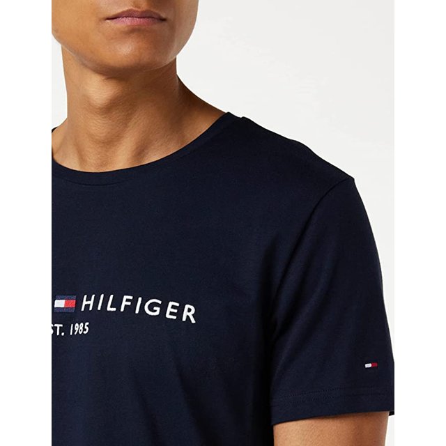 Camiseta T-shirt Tommy Hilfiger Flag Logo Azul Marinho