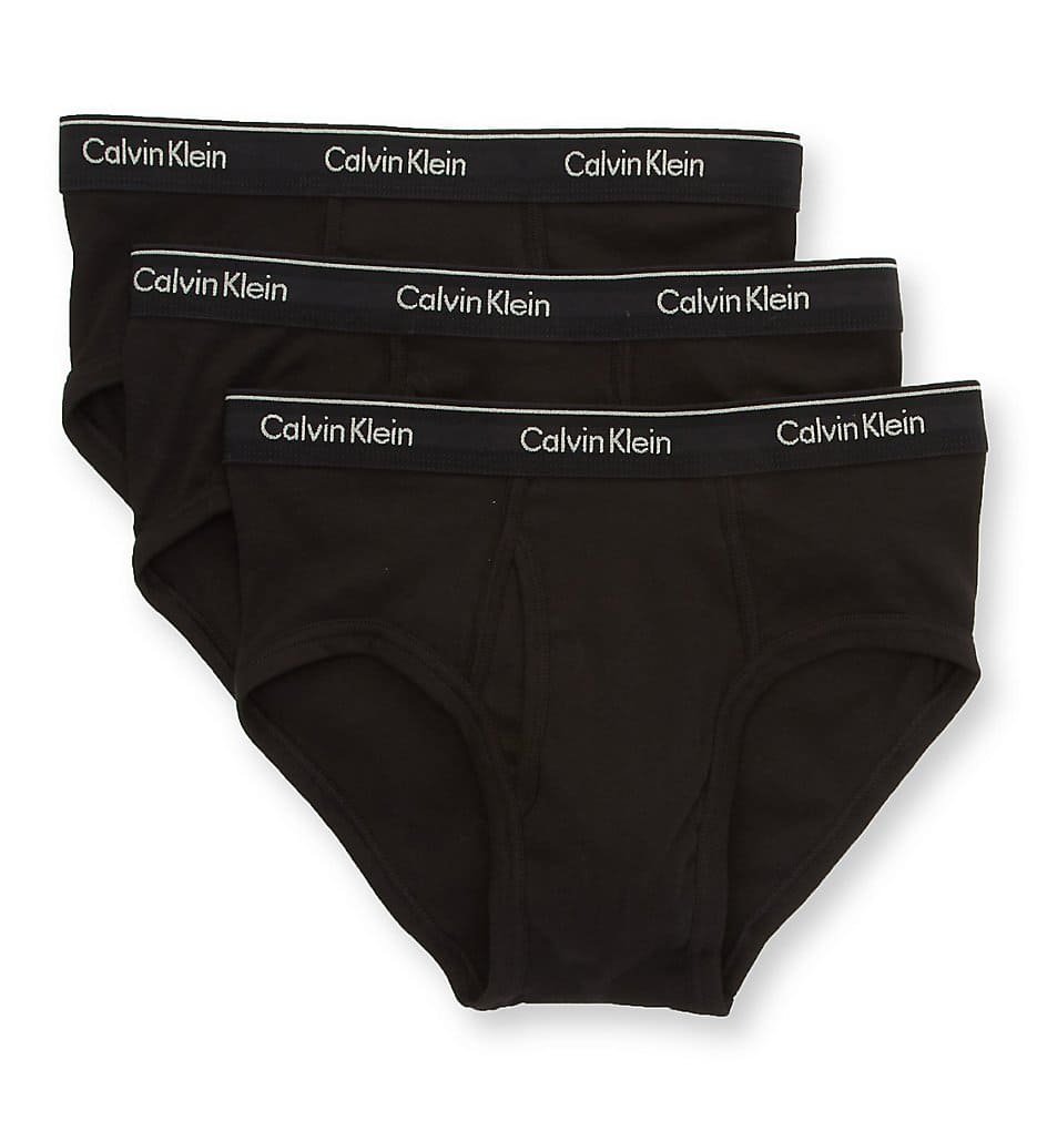 Kit 3 Cuecas Slip Calvin Klein com Abertura 100% Algodão Pretas