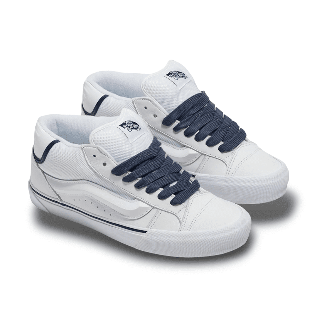 Vans Knu Skool Branco E Cinza Tênis Vans Knu Skool Mid Branco-Azul