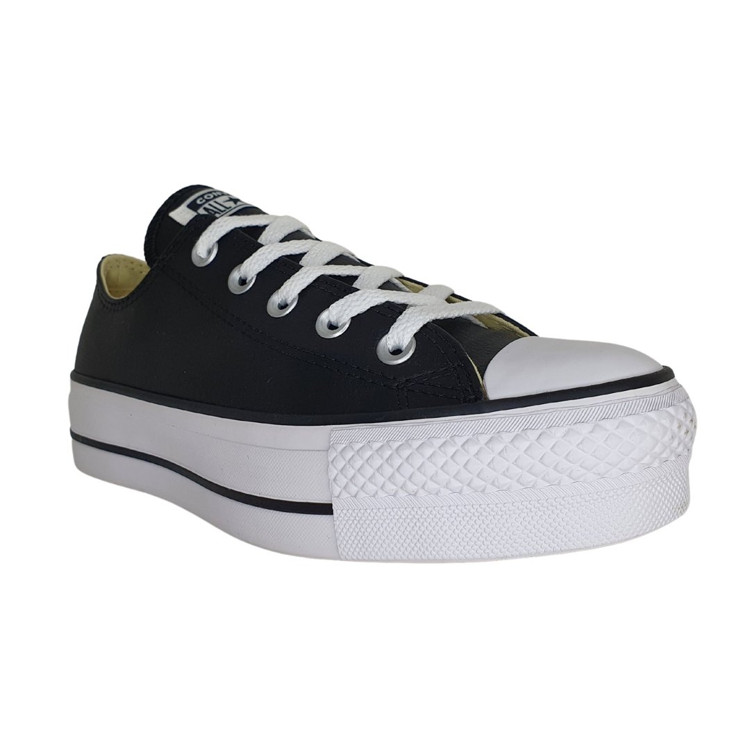 TENIS CONVERSE ALL STAR LIFT PLATAFORMA COURO PRETO