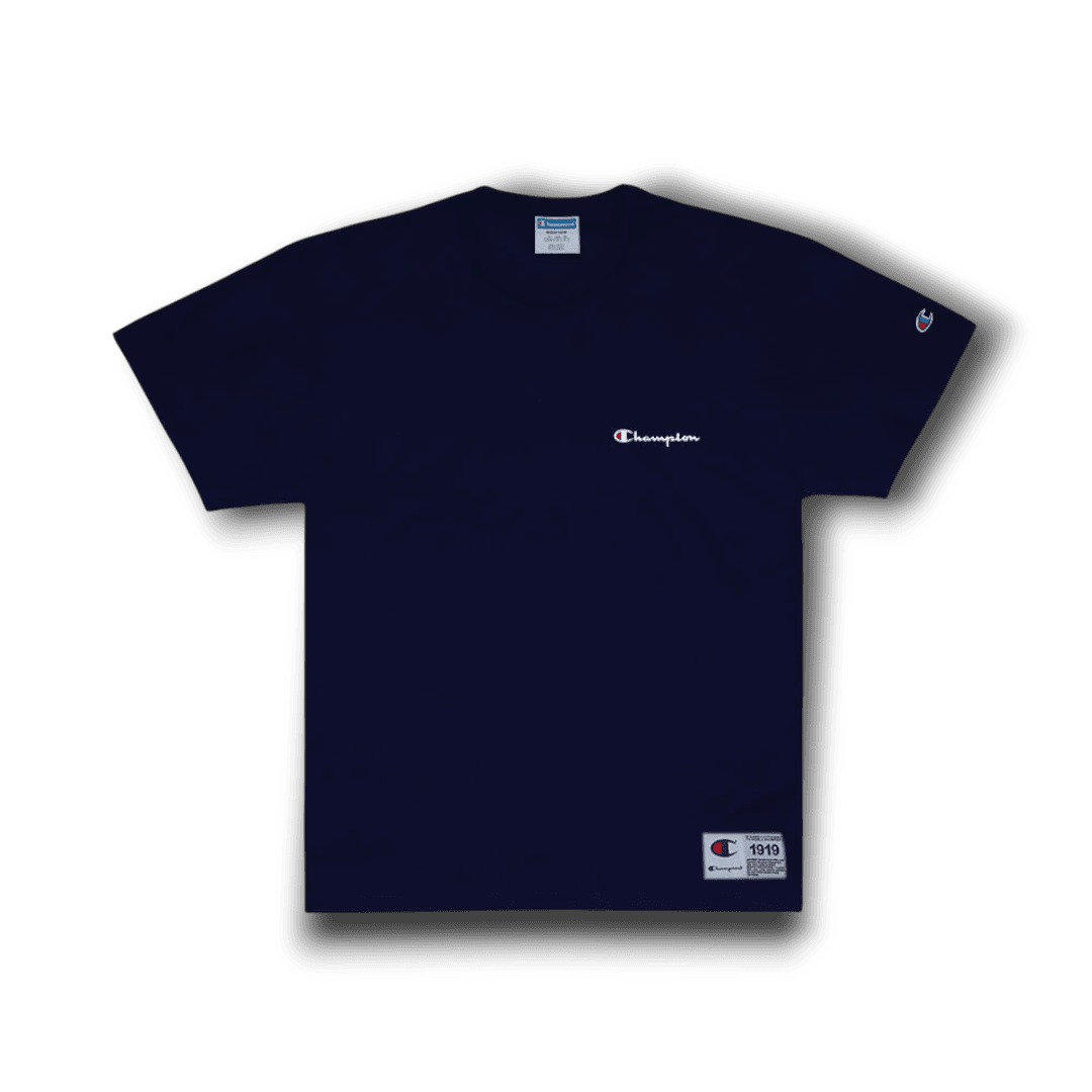 CAMISETA CHAMPION MINI SCRIPT BORDADO TECIDO MEIA MALHA GROSSO
