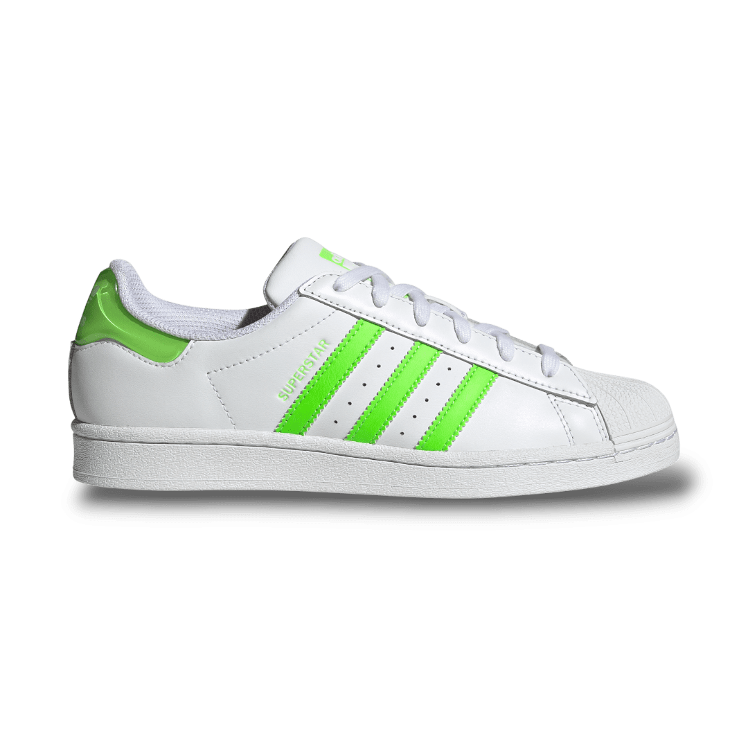 Adidas superstar shop verde e branco