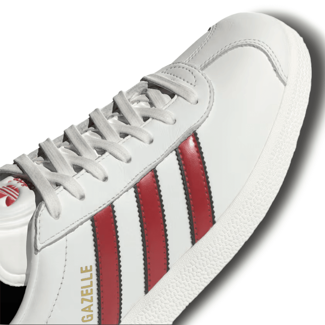 Tnis Adidas Gazelle | Branco-Vermelho-Preto | Bulldog Store