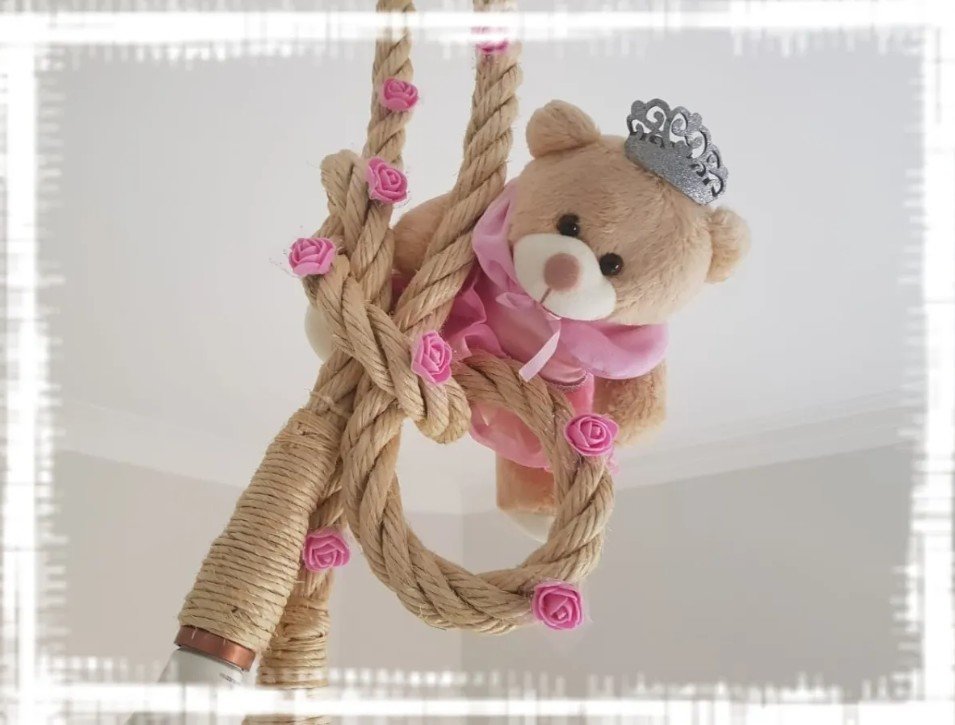 LUMINÁRIA DE TETO DUPLA URSINHA PRINCESA Quiosque Artigos Infantis