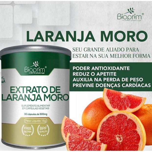Extrato de Laranja Moro - 30 cápsulas de 500mg | Bioprim