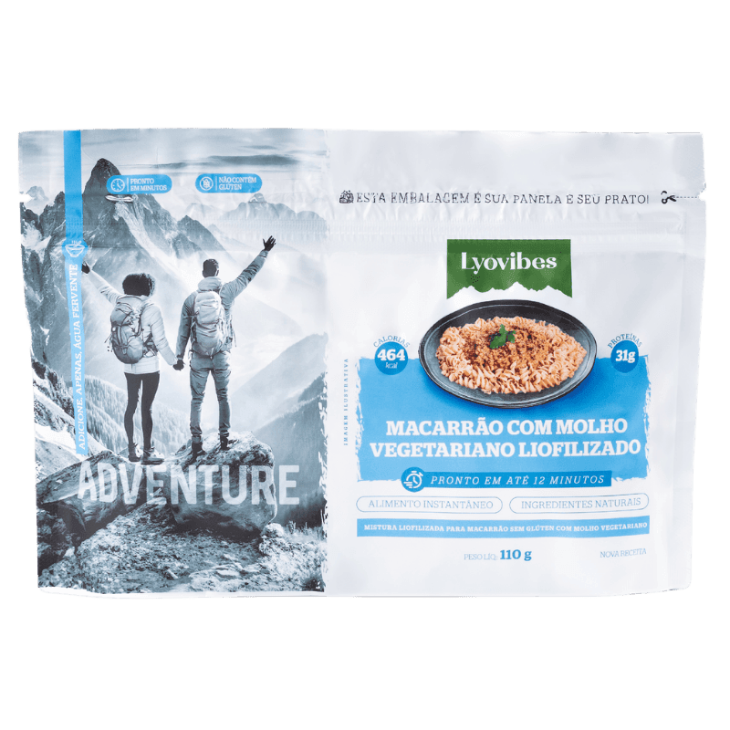 Macarrão com Molho Vegetariano Liofilizado Lyovibes 110g | Lyovibes