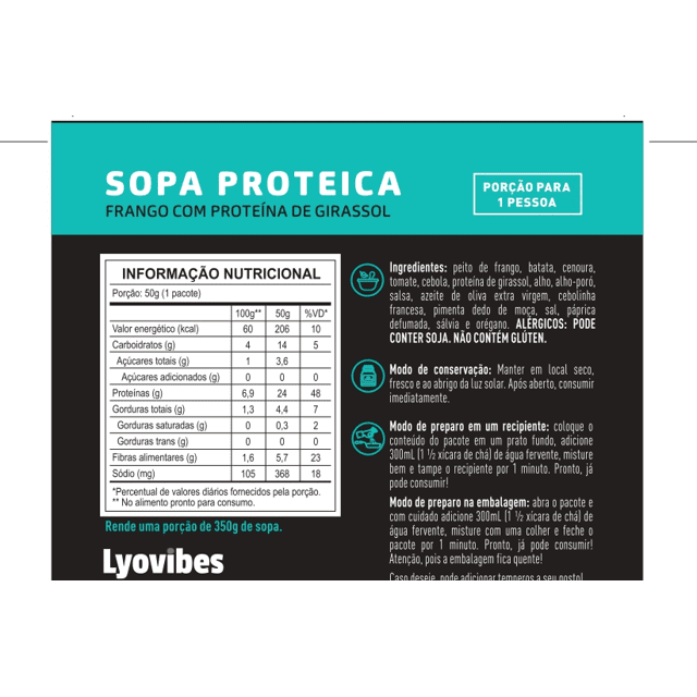 Comida Liofilizada Sopa Proteica de Frango Lyovibes - Mammuth