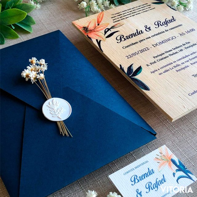 Convite de Casamento Azul Convite De Casamento