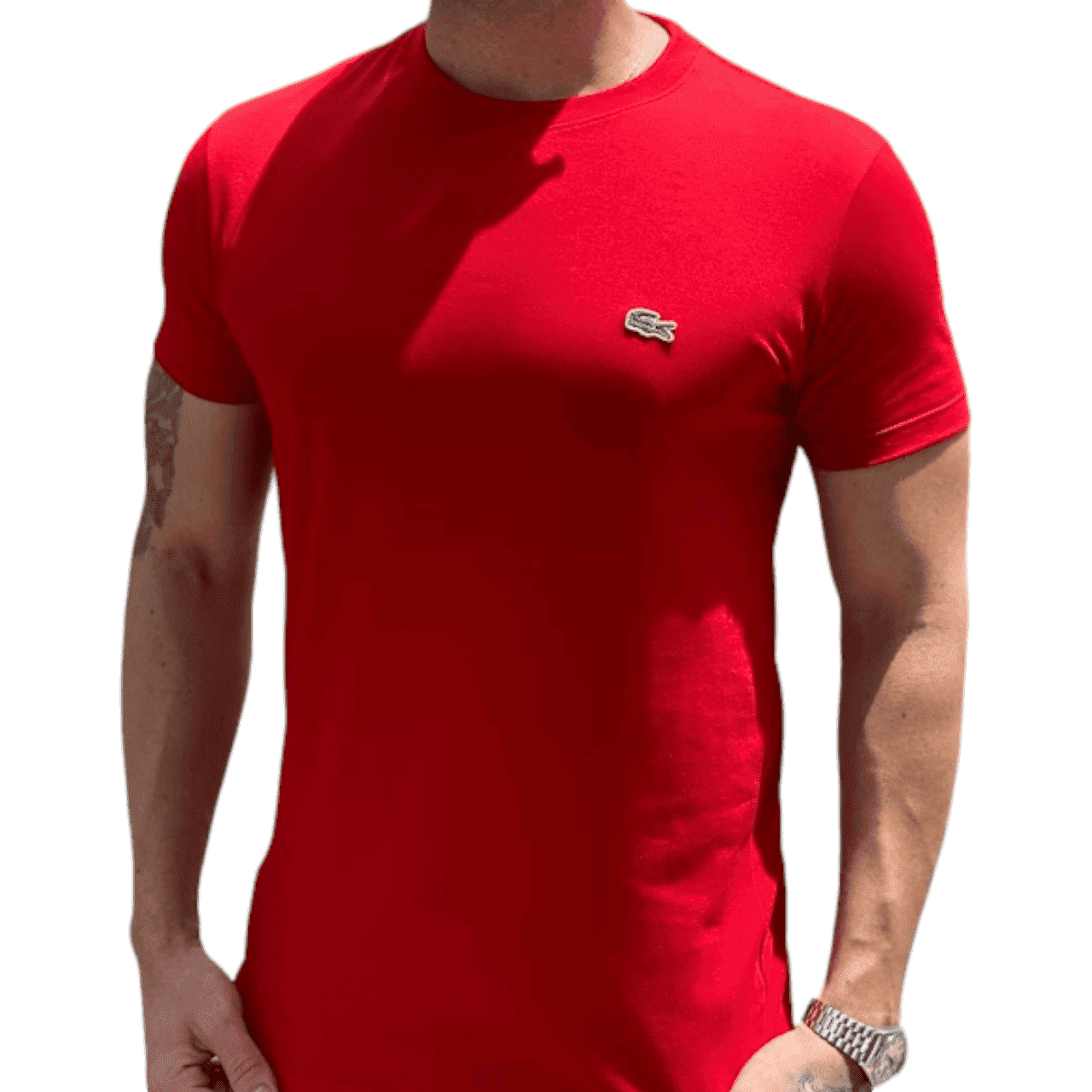 Camiseta Básica Lacoste Vermelha | Perfect Sítio