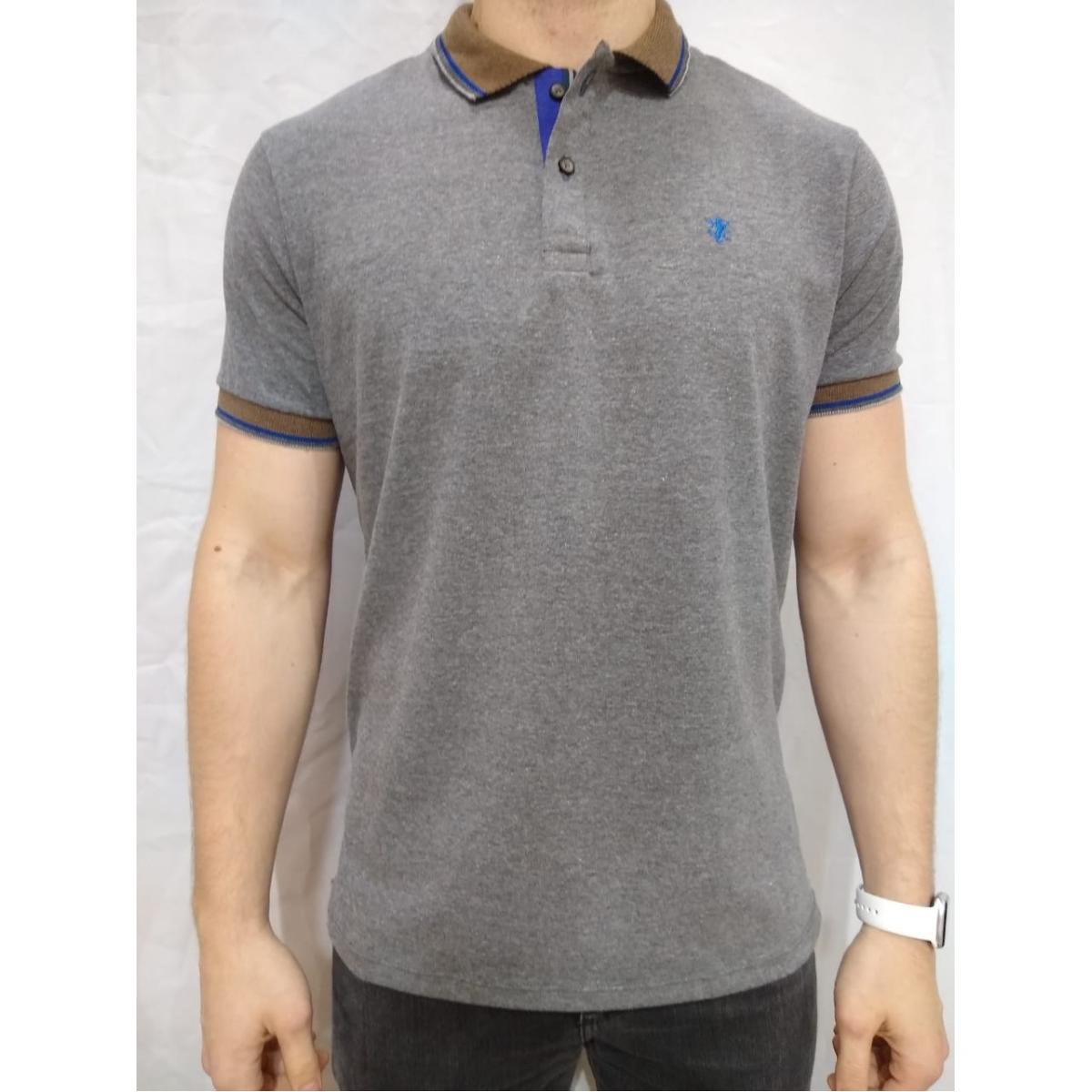 camisa polo cor cinza