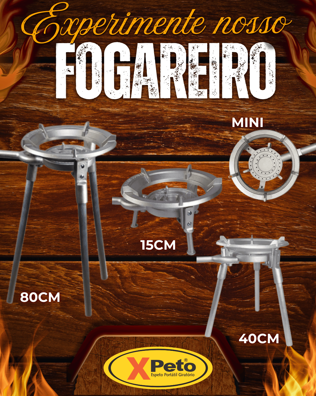 Xpeto Acessórios para churrasco | Espeto portátil giratório