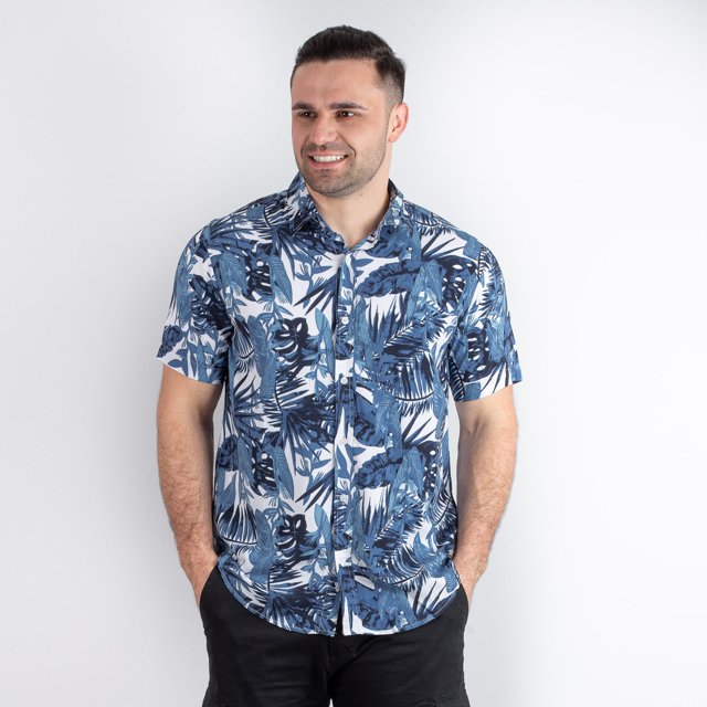 camisa de malha floral masculina
