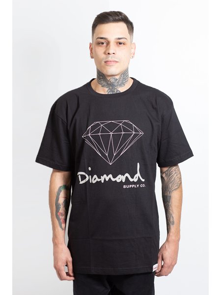 Camiseta Manga Curta Diamond Og Sing Preto