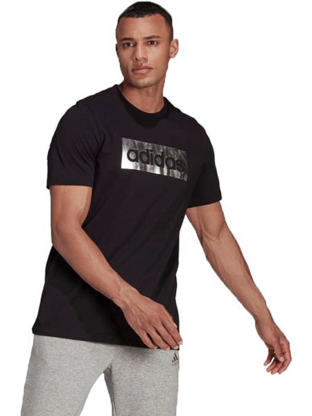 Camiseta Adidas Logo Linear Preto Prata