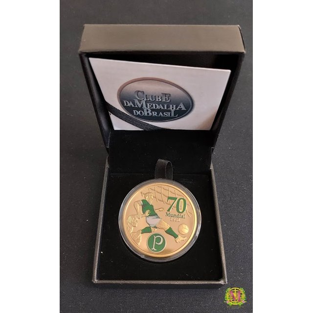 Medalha 70 Anos do Mundial do Palmeiras 1951 Cupro-Níquel Caravelas Coleções