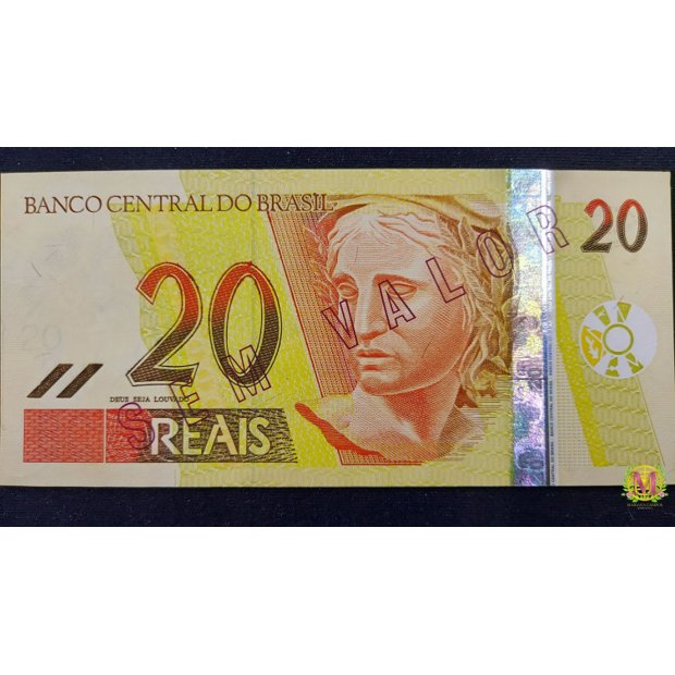 Itens de segurança da cédula do Real - R$ 20 