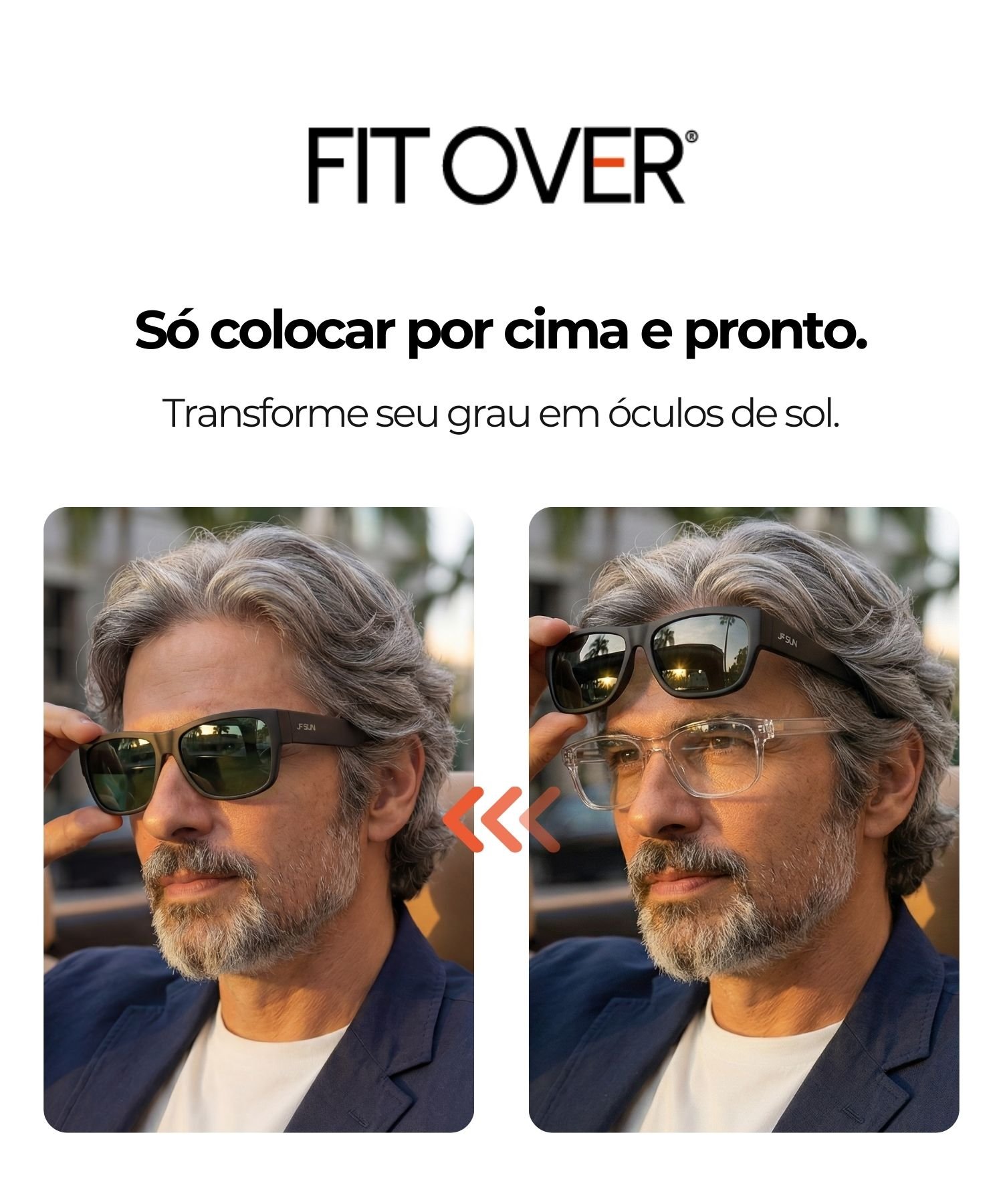 Óculos de Sobrepor o Grau LIAM Tartaruga marrom | JF SUN