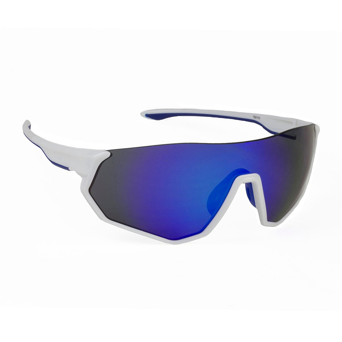 Óculos ciclismo polarizado HORIZON branco com azul | JF SUN