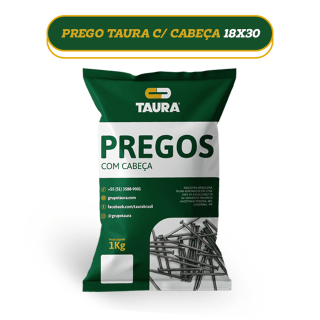 PREGO TAURA C/CABEÇA 18X30