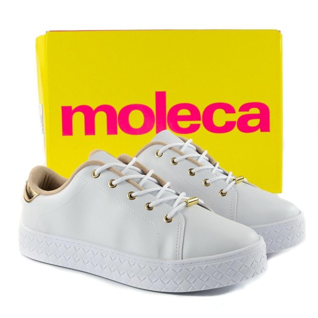 TENIS FEM DOURADO MOLECA 93108 Loja Mond