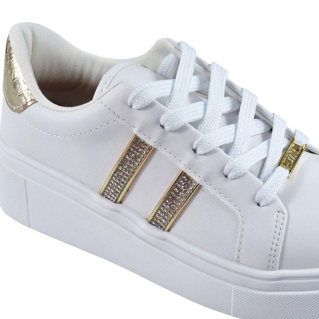 Sapato Vizzano Feminino Tenis Vizzano Dourado Metalizado TENIS