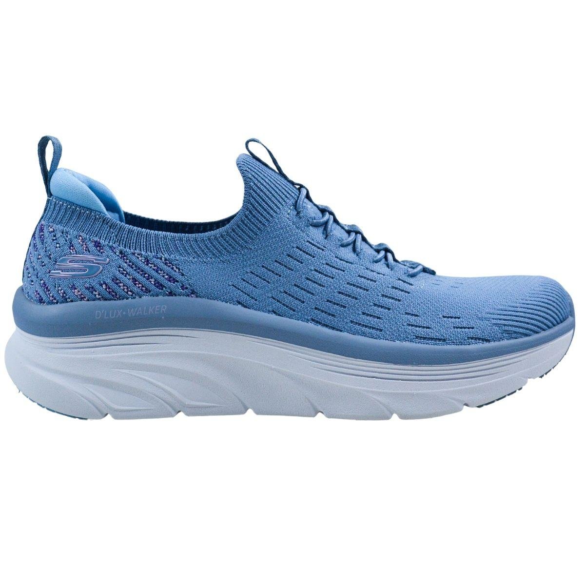 TENIS FEMININO SKECHERS R 149356 AZUL DLUX WALKER STAR STUNN | Loja Mond