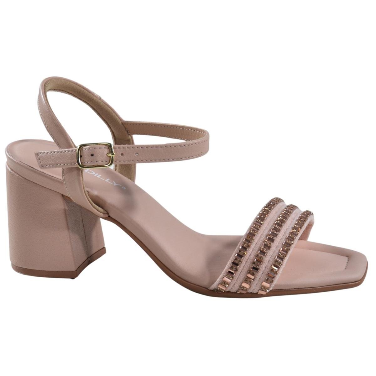 SANDALIA FEMININA PICCADILLY 626040-2 BEGE COM BRILHO CONFOR