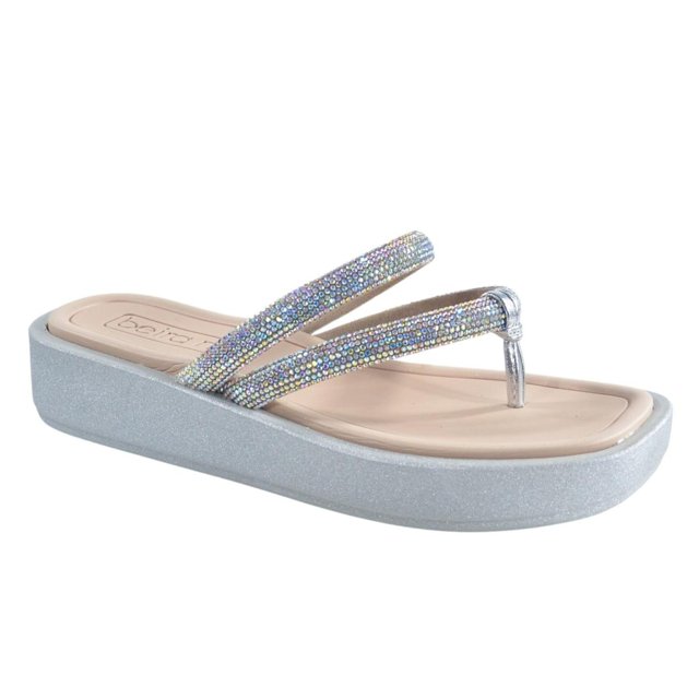 CHINELO FEMININO BEIRA RIO FLATFORM COM BRILH Loja Mond