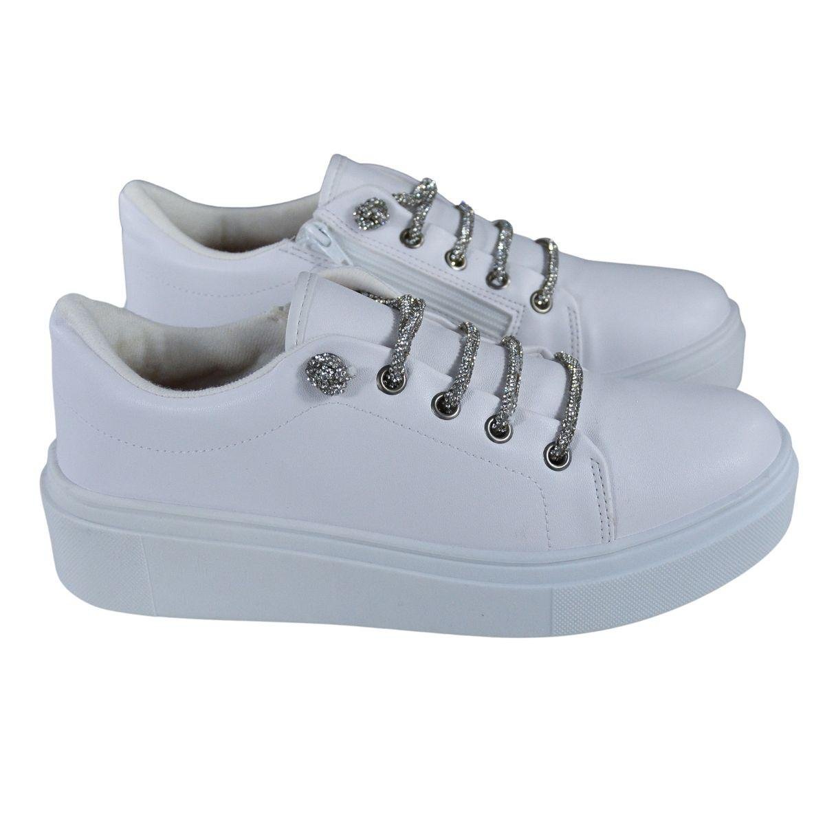 TENIS FEM VIZZANO 1339.328 BRANCO COM STRASS | Loja Mond