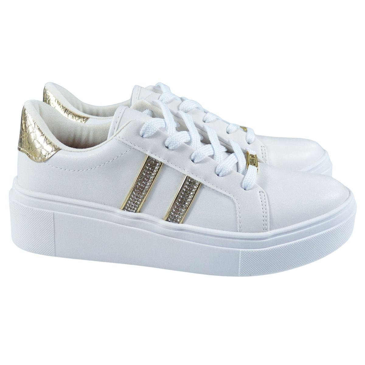 TENIS FEMININO VIZZANO /DOURADO COM BRILHOS Loja Mond