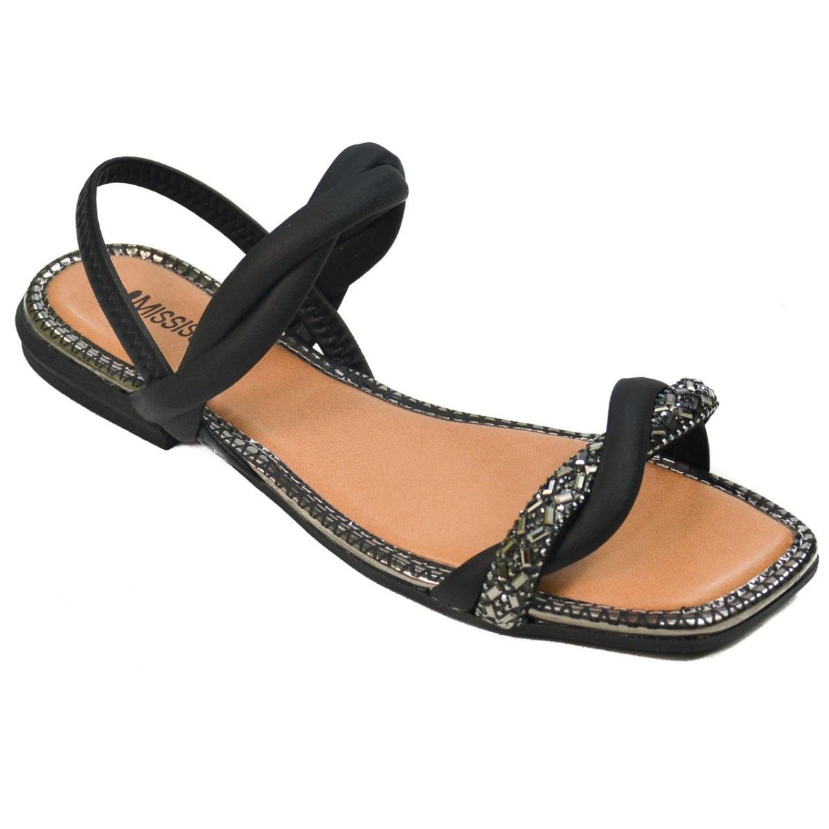 SANDALIA MISSISSIPI FEM Q7253 BRILHOS 97486 | Loja Mond