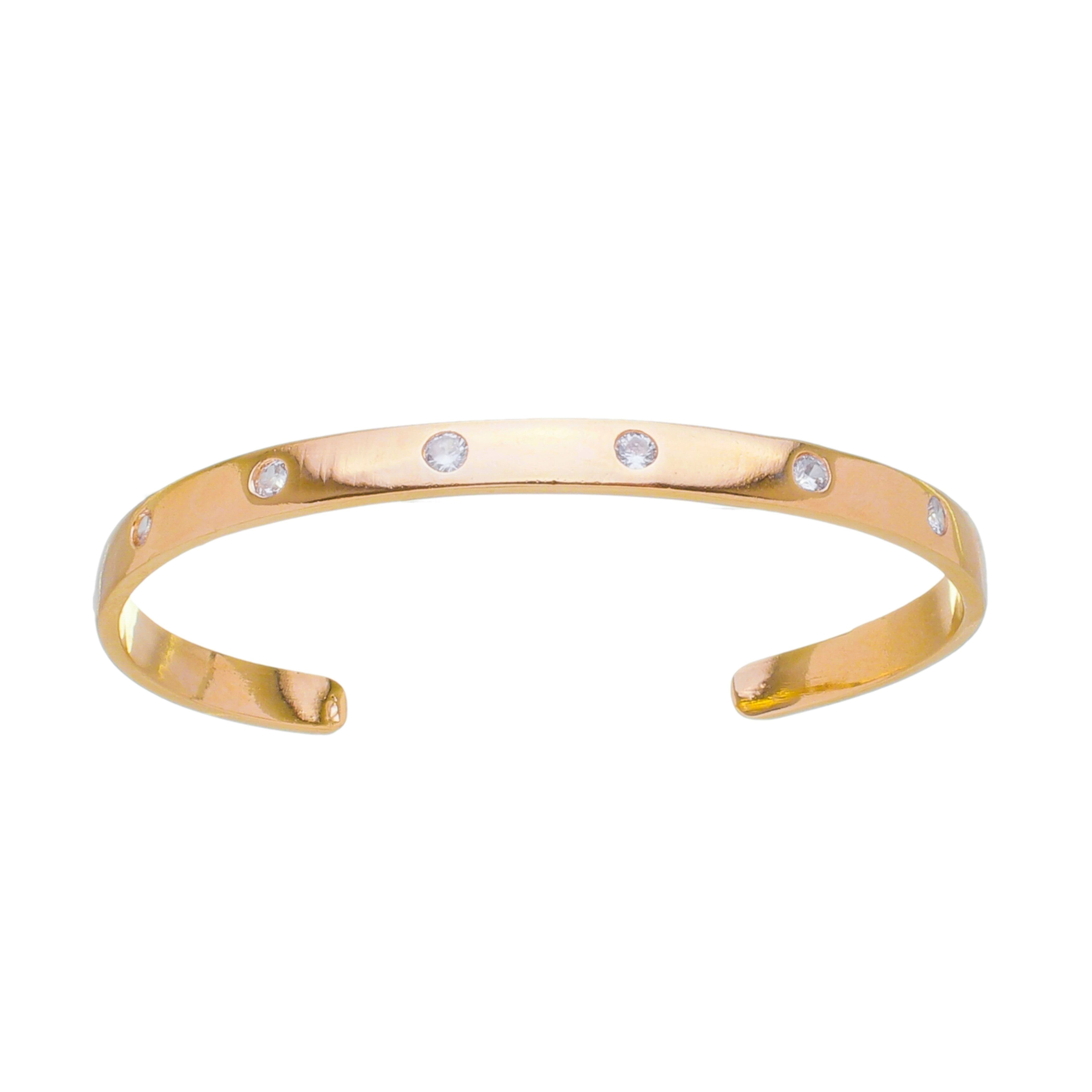 Bracelete Mahná Banhado Ouro 18k Zircônias Pontos de Luz PL0026