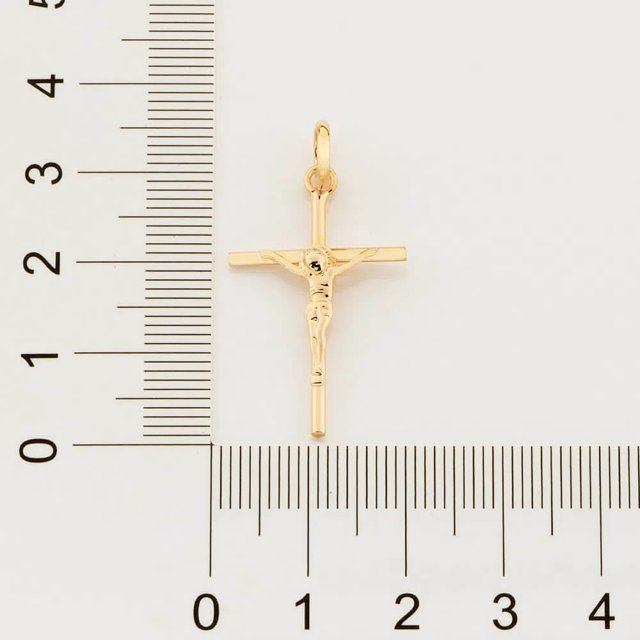 Pingente Rommanel Banhado Ouro 18k Jesus Cristo na Cruz 540027