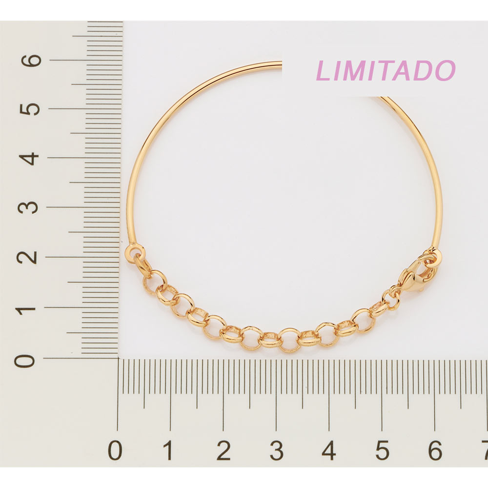 Pulseira Bracelete Rommanel Banhado Ouro 18K Elo Português 551773