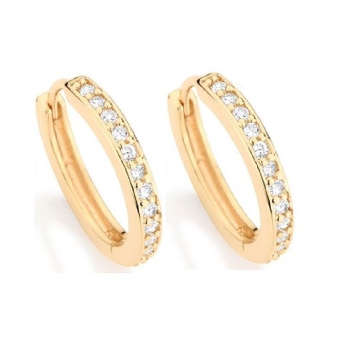 Argola Rommanel Pequena Para Cartilagem Brinco Argola Pequena Rommanel Com Zircônias 524304 | Mahná Acessórios