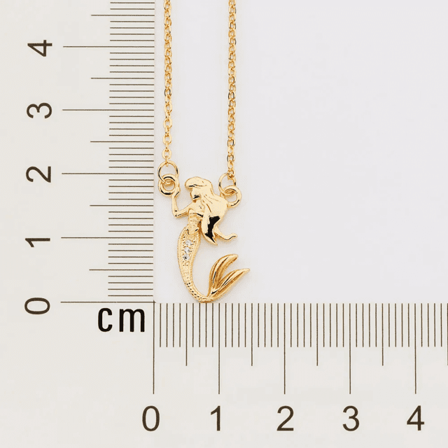 Colar Rommanel Banhado Ouro 18k Pequena Sereia Princesa Ariel Disney 532515