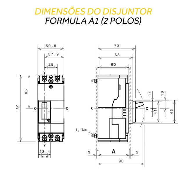 Disjuntor Caixa Moldada Formula 2 Polos - A1N 125 TMF 80A | Heldt ...