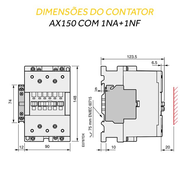 Contator ABB 150A 220Vca - AX150-30-11-75 (1SFL991074R7511) | Heldt ...