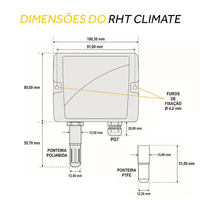 Transmissor de Temperatura e Umidade RHT Climate-WM-485-LCD | Heldt ...