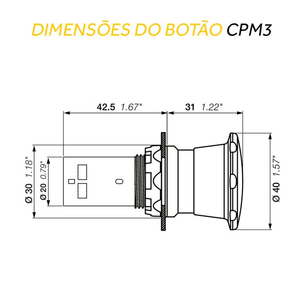 Botão Cogumelo Sem Retenção 1NA+1NF 40mm - CPM3-10R-11 | Heldt Soluções ...