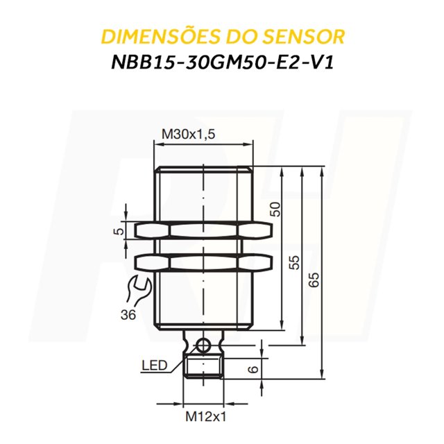 Sensor Indutivo PNP 15mm - NBB15-30GM50-E2-V1 (085974)