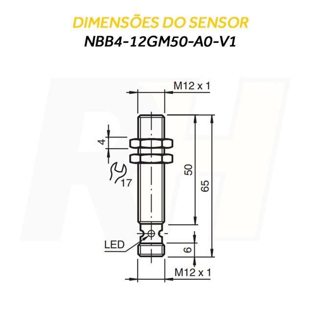 Sensor Indutivo NPN 4mm - NBB4-12GM50-A0-V1 (187649)