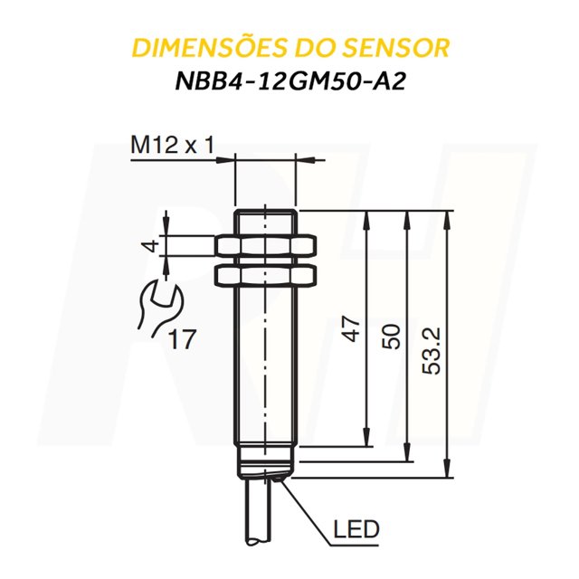 Sensor Indutivo PNP 4mm - NBB4-12GM50-A2 (187646)