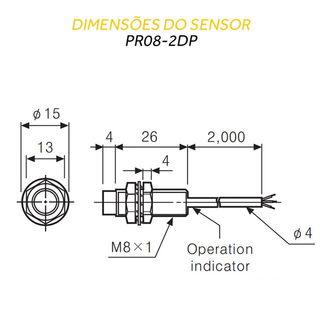 Sensor Indutivo PNP 2mm PR08-2DP | Heldt Soluções Industriais | O Maior ...