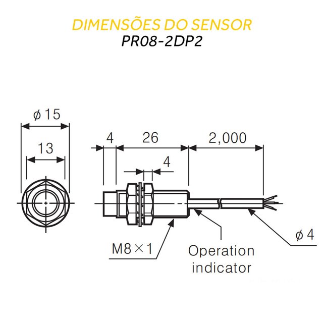 Sensor Indutivo PNP 8mm PR08-2DP2 | Heldt Soluções Industriais | O ...