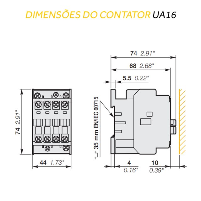 Contator Tripolar UA16-30-10-36 (11,3kVar 380Vca)