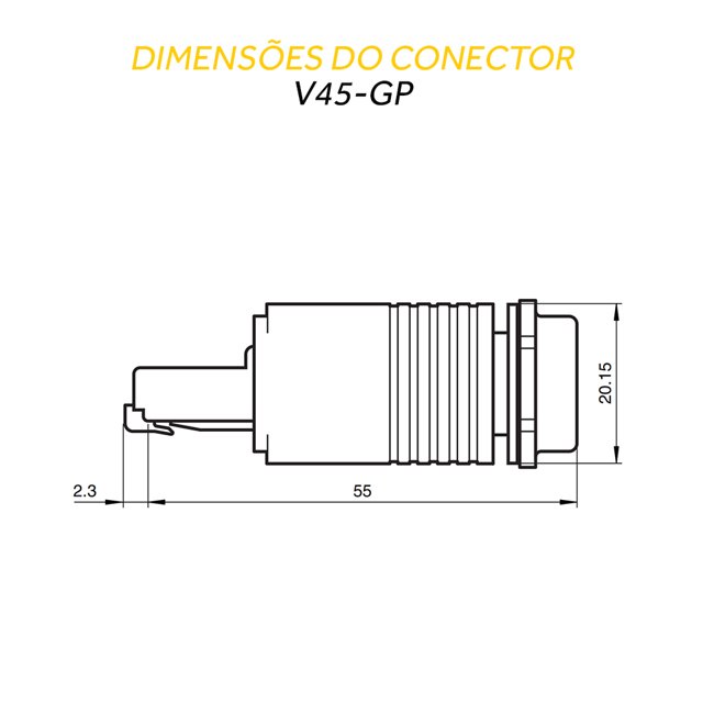 Conector Macho 180º RJ45 Blindado CAT5 - V45-GP