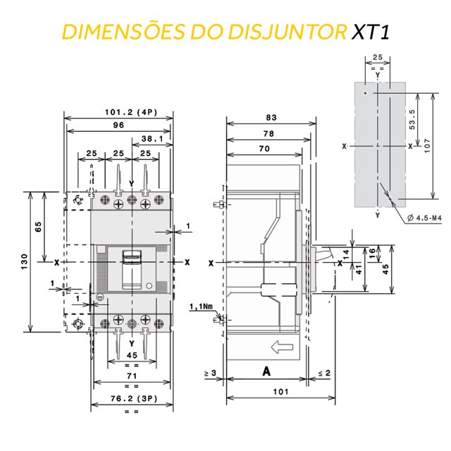 Disjuntor Caixa Moldada TMax 3 Polos - XT1C 160 TMD 16A | Heldt ...