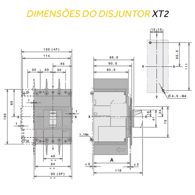 Disjuntor Caixa Moldada TMax 3 Polos - XT2N 160 TMA 160A | Heldt ...